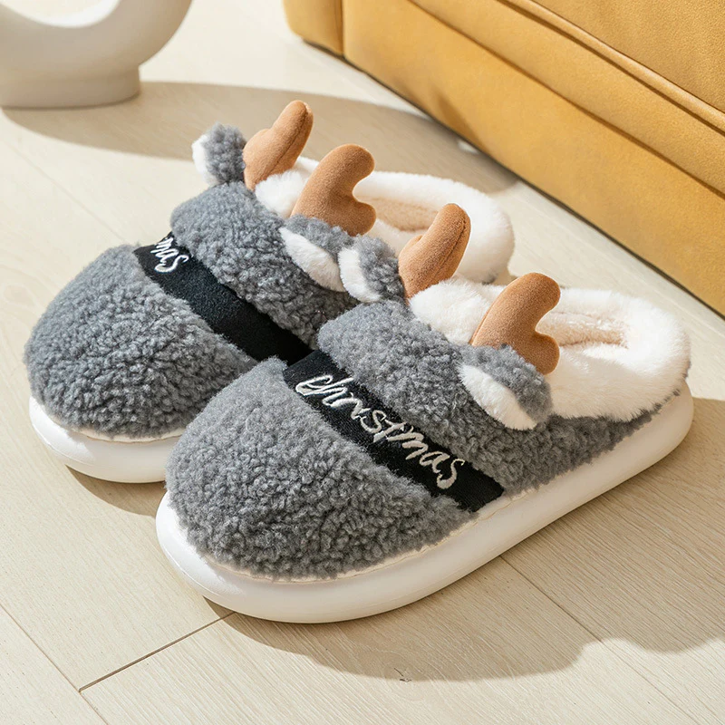 PANTUFLAS NAVIDEÑAS TIPO RENO UNISEX