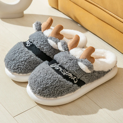 PANTUFLAS NAVIDEÑAS TIPO RENO UNISEX