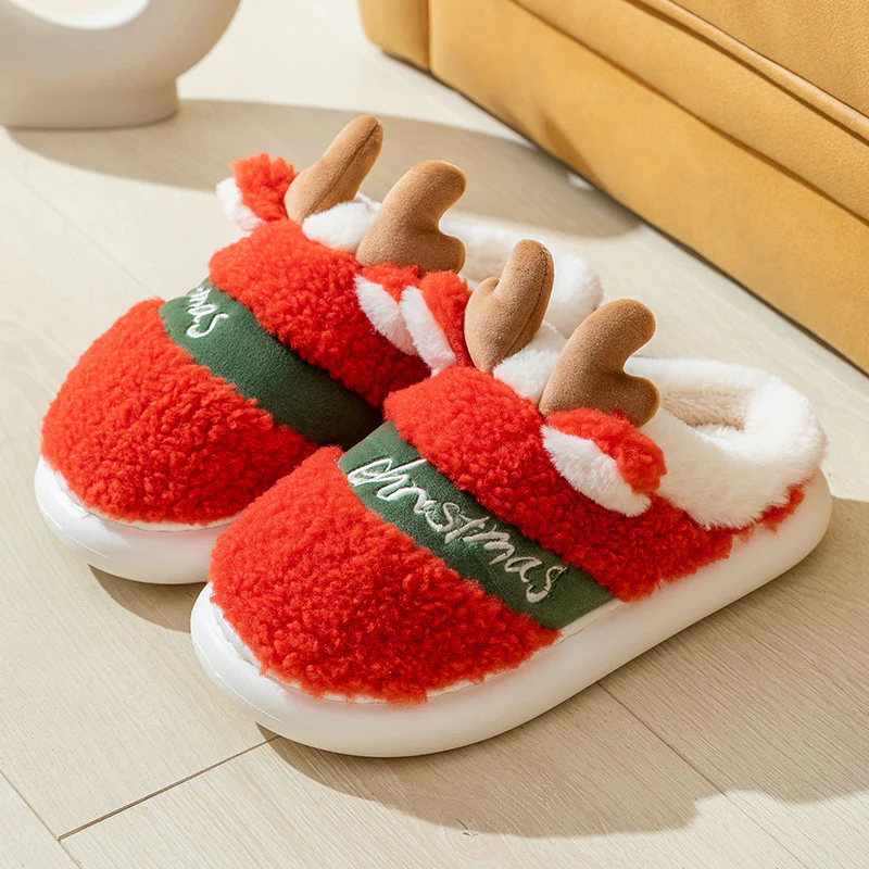 PANTUFLAS NAVIDEÑAS TIPO RENO UNISEX