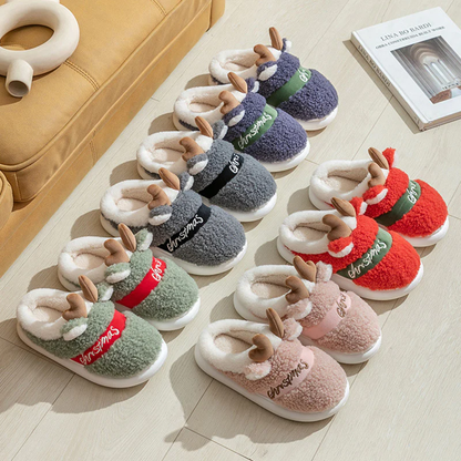 PANTUFLAS NAVIDEÑAS TIPO RENO UNISEX